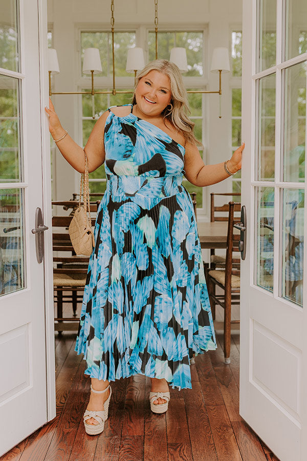 Moonlit Stroll Pleated Midi Curves Image - 1