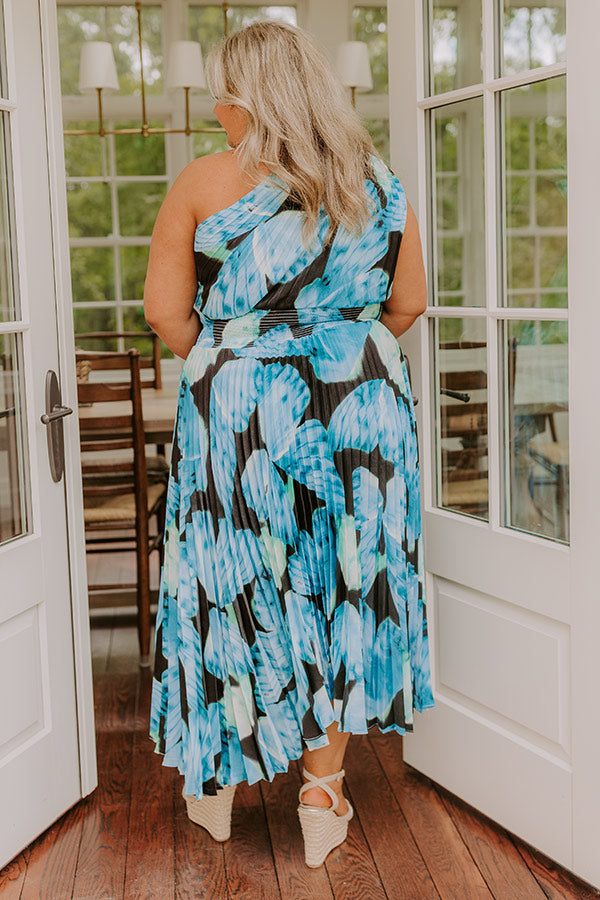 Moonlit Stroll Pleated Midi Curves Image - 5