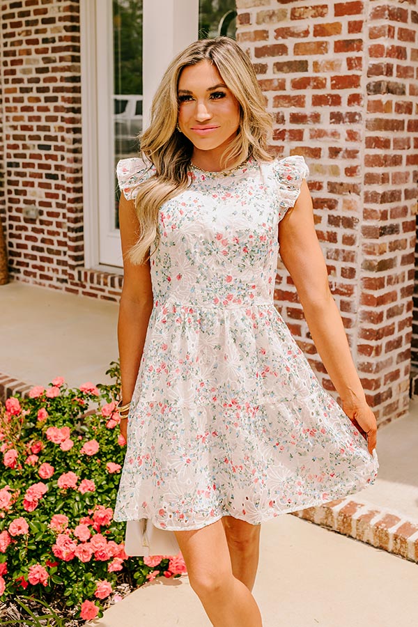 English Tea Garden Embroidered Eyelet Mini Dress XL / ivory English Tea Garden Embroidered Eyelet Mini Dress XL / ivory