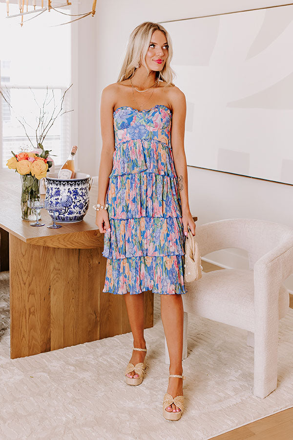 Garden Party Chic Pleated Midi S / blue Garden Party Chic Pleated Midi S / blue