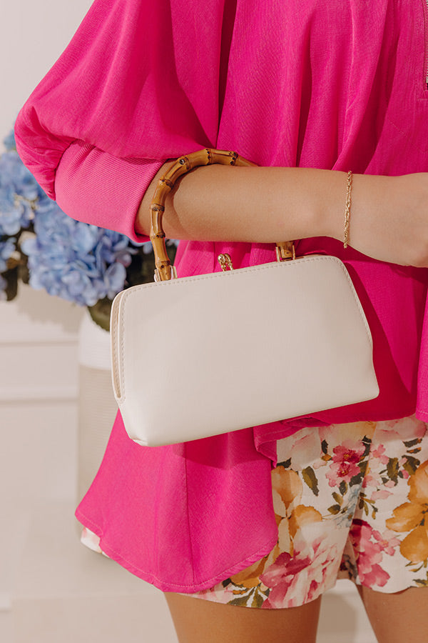 Miami Happy Hour Faux Leather Purse in Ivory Image - 1