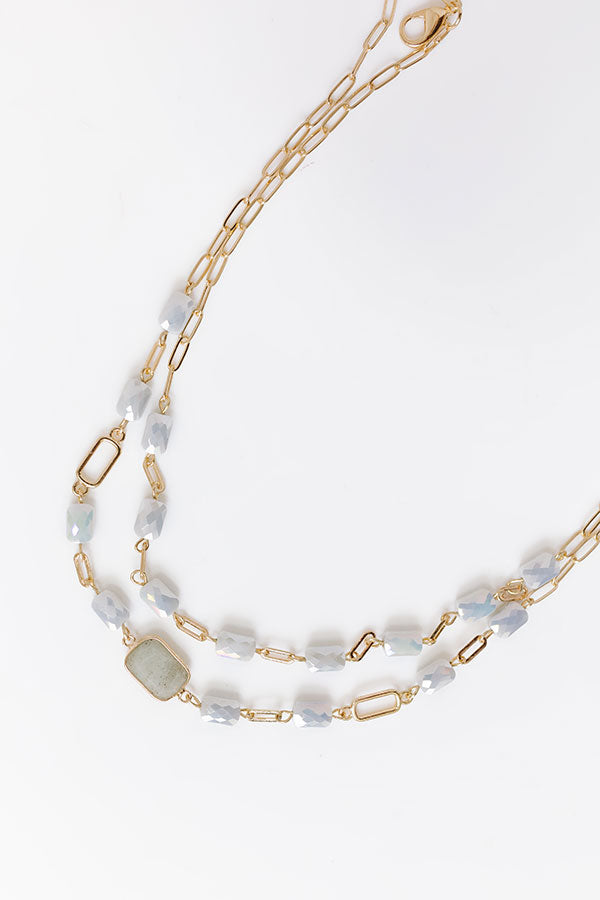 Glam Lifestyle Layered Necklace in Grey