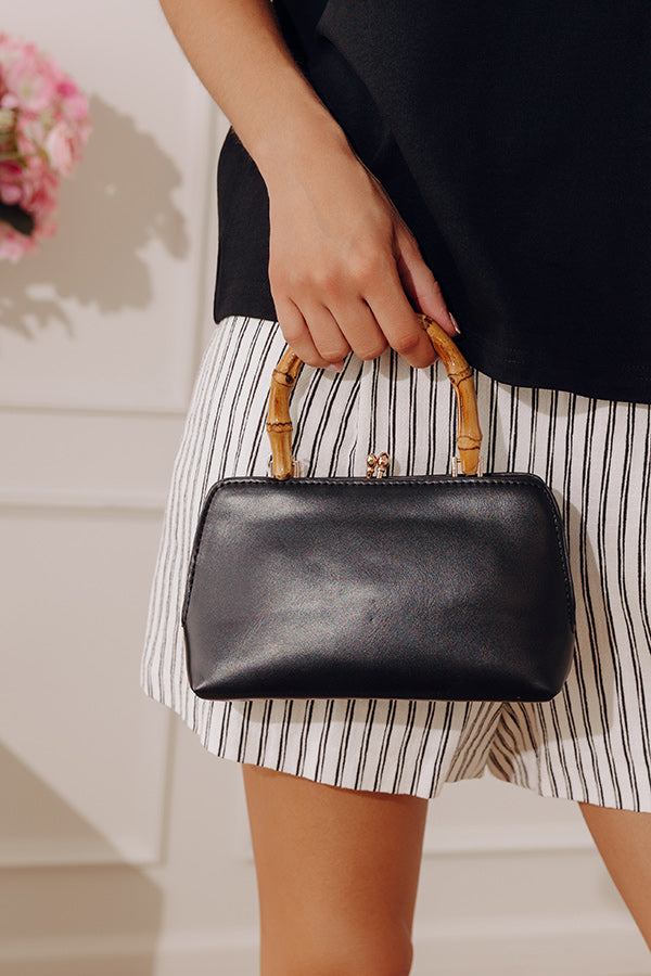 Miami Happy Hour Faux Leather Purse in Black