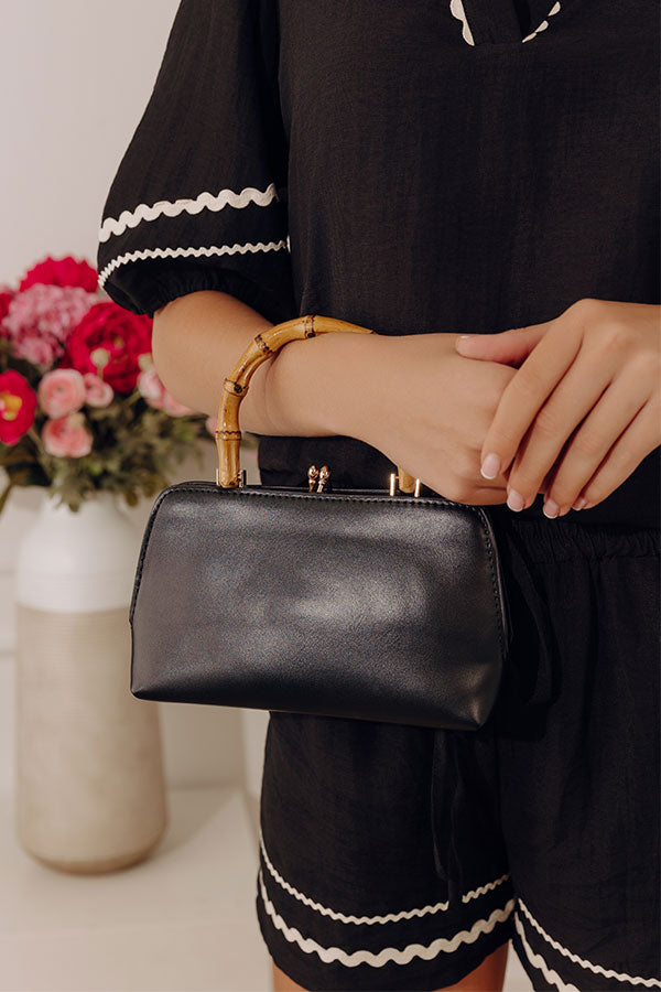 Miami Happy Hour Faux Leather Purse in Black Image - 1