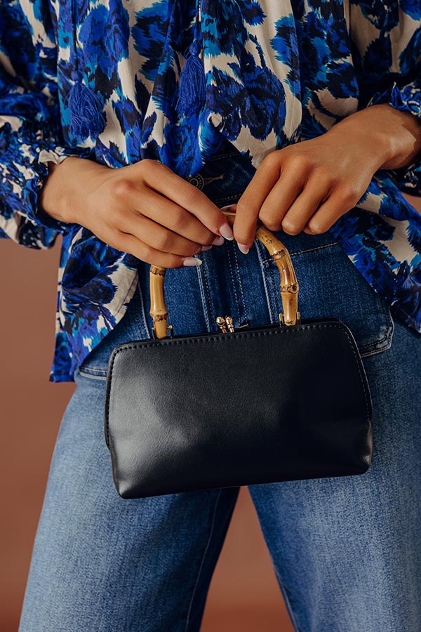 Miami Happy Hour Faux Leather Purse in Black Image - 1