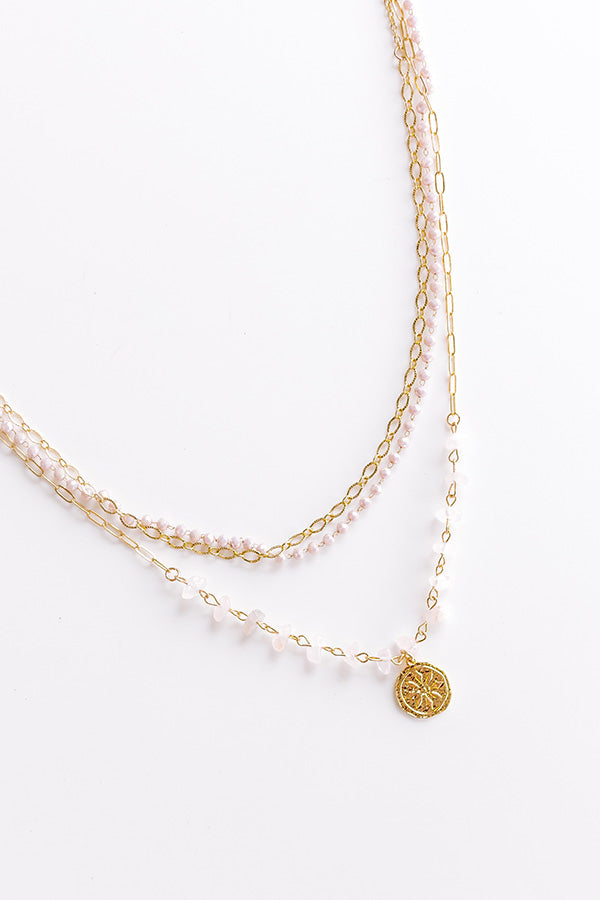 Oceanside Gala Layered Necklace in Dusty Purple