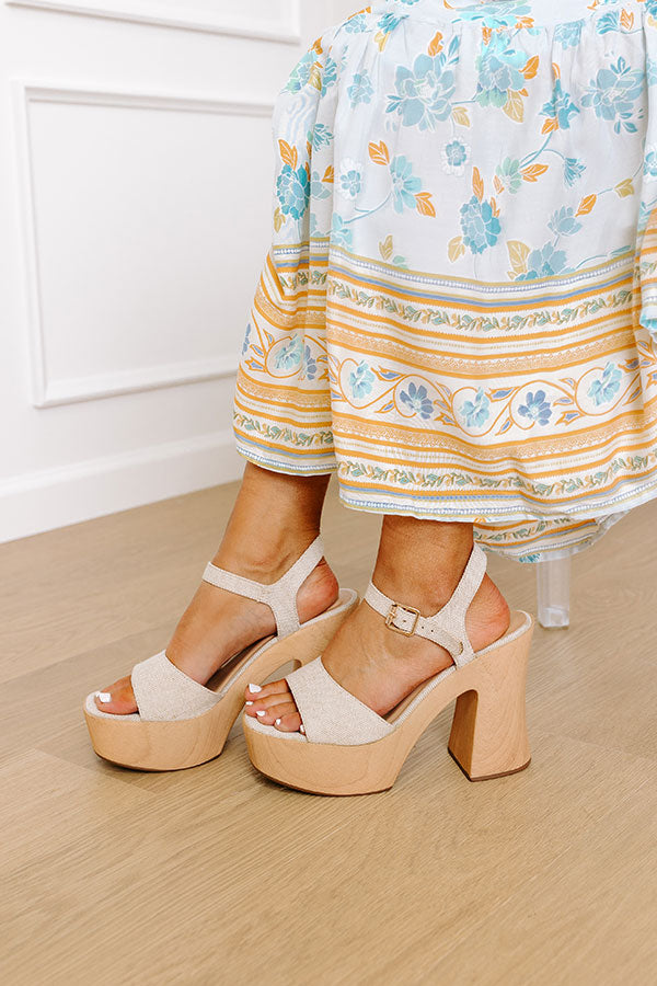 The Georgia Linen Platform Heel