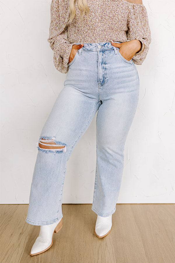 Risen Emerson High Waist Distressed Crop Flare Curves