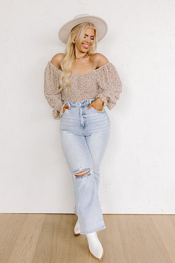 Risen Emerson High Waist Distressed Crop Flare Curves