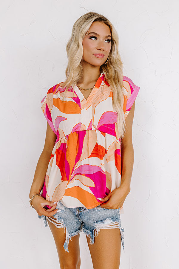 On The Brightside Shift Top in Fuchsia