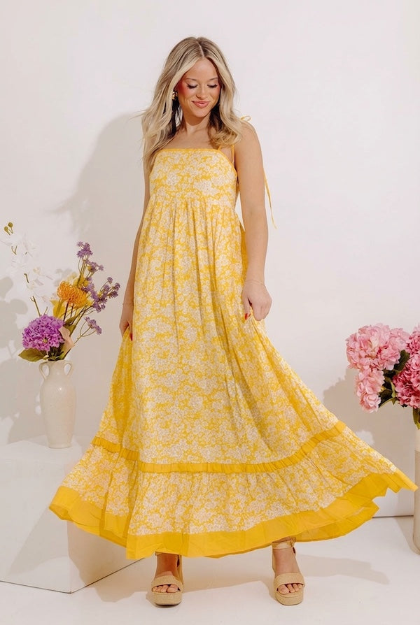 marigold dress Boho Beauty Floral Maxi Dress in Marigold S / Marigold