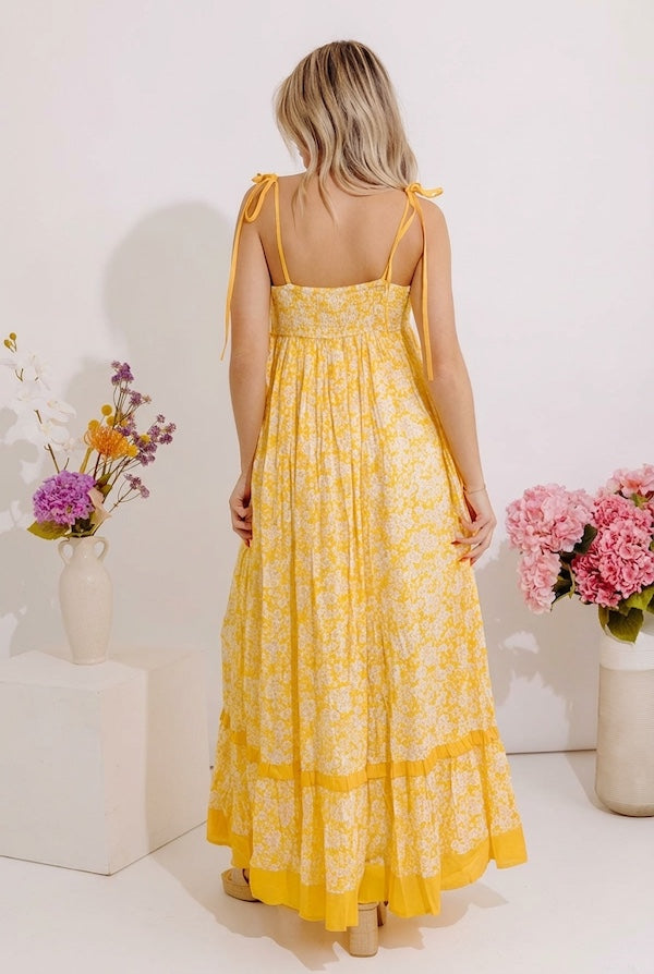 Boho Beauty Floral Maxi Dress in Marigold Image - 2