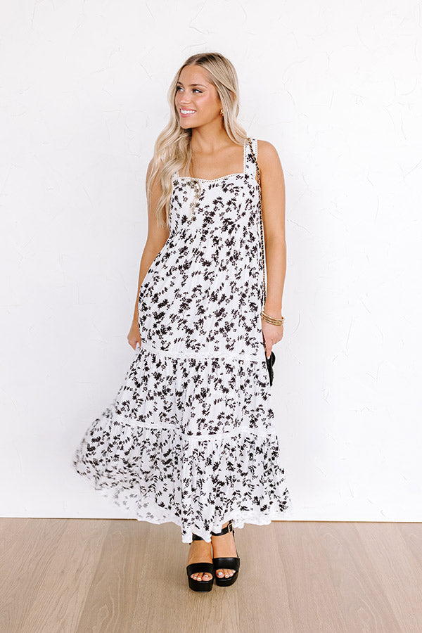 Southern Charm Floral Maxi Dress in White