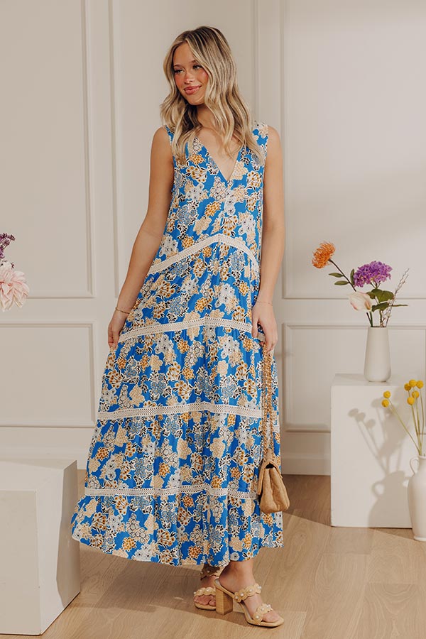 Tucson Sunsets Floral Tiered Maxi Dress Image - 3