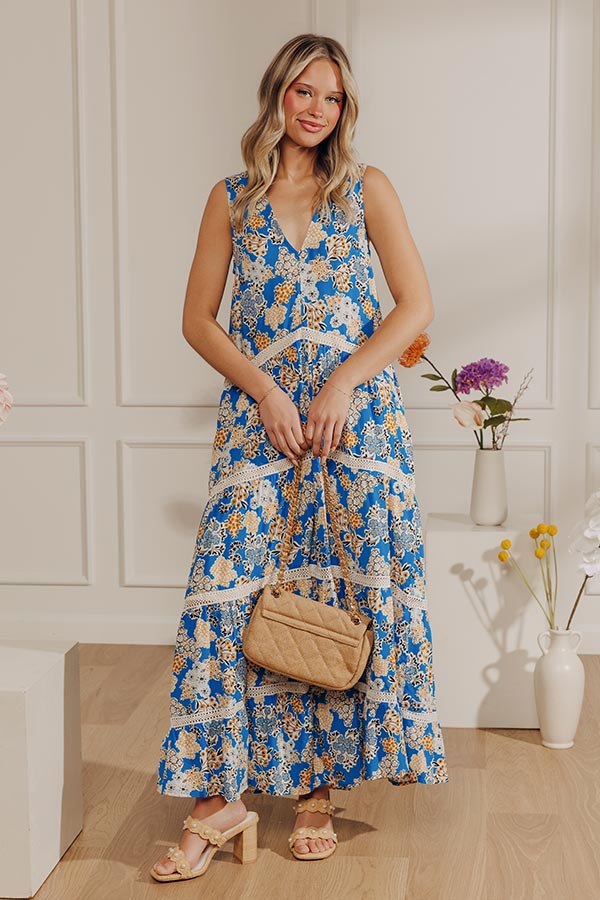Tucson Sunsets Floral Tiered Maxi Dress Image - 1