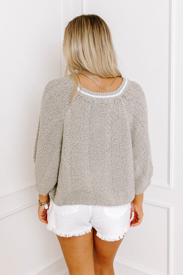 St. Augustine Brunch Knit Sweater Top in Grey