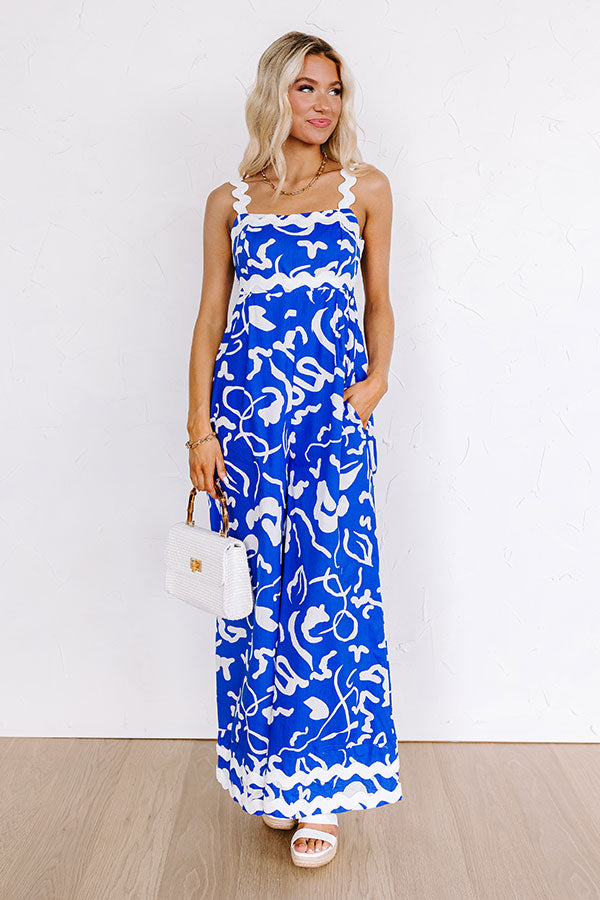 Cool Capri Jumpsuit in Royal Blue