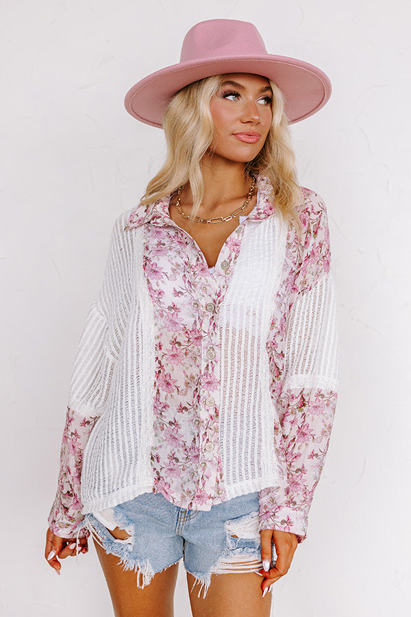 Romantic Bliss Knit Button Up