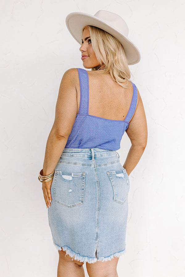 Life Of The Party Knit Bodysuit in Dark Periwinkle Curves