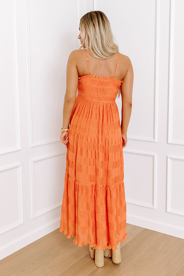 Sunny Point Of View Pleated Maxi Dress