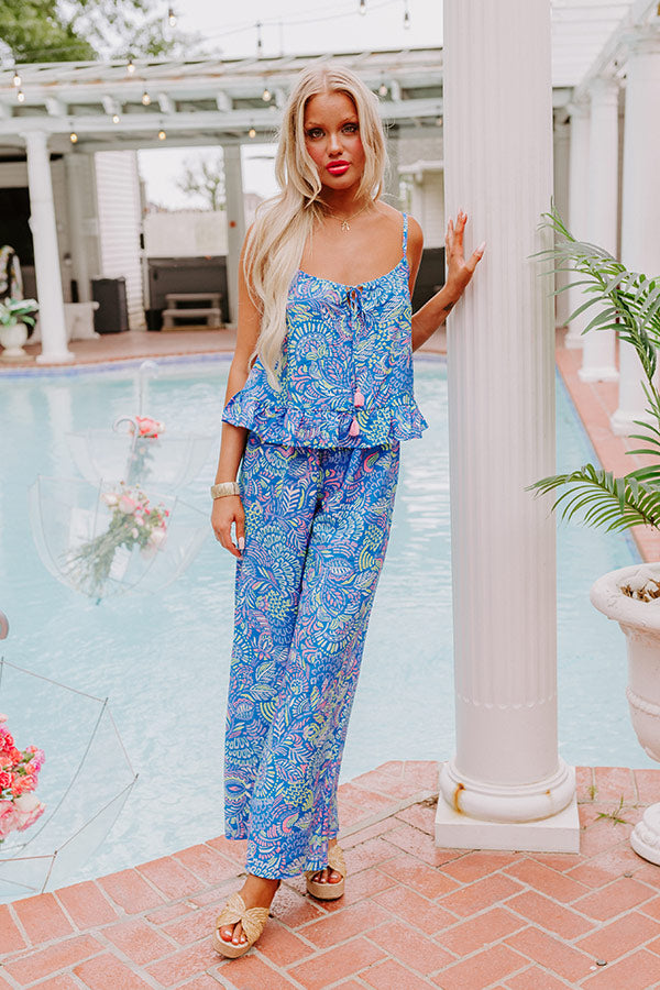 Set For Vacay Tank in Cobalt Blue