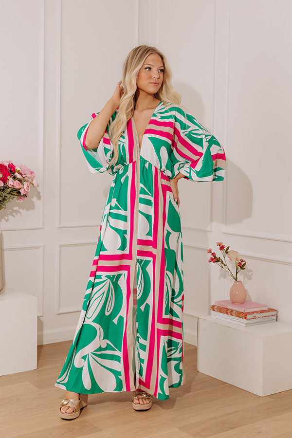 Sunshine and Sangrias Maxi Dress in Green Image - 1