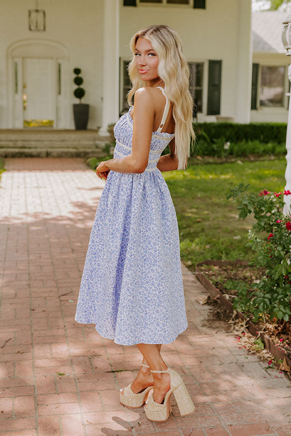 Garden Gorgeous Jacquard Midi in Blue M / Blue Garden Gorgeous Jacquard Midi in Blue M / Blue