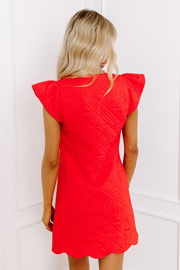 Uptown Party Quilted Mini Dress in Red
