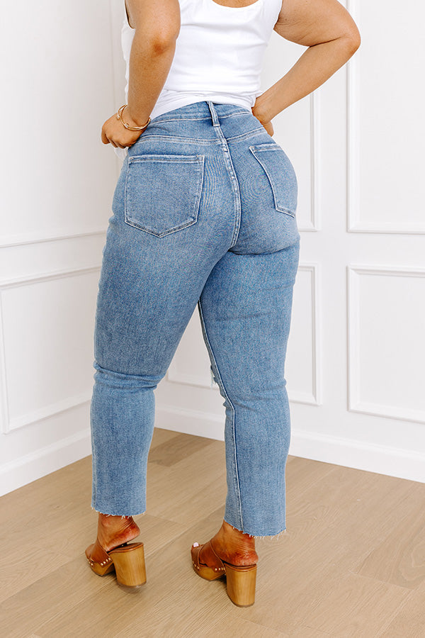 Lovervet Lainey High Waist Distressed Straight Leg Jean Curves