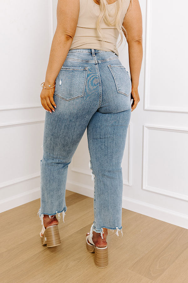 Lovervet Callie High Waist Distressed Ankle Flare Curves