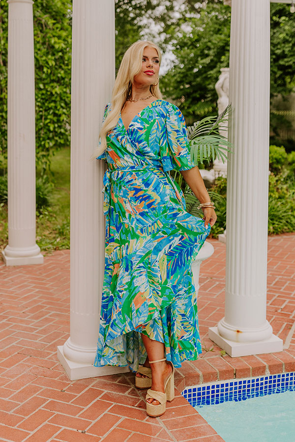 orchid paradise cocktail midi wrap dress product info and reviews Party In Paradise Wrap Maxi Dress Curves 2XL / blue