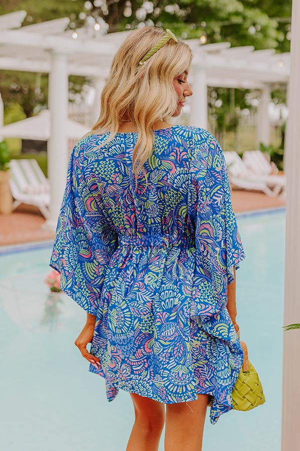Antigua Bound Caftan Mini Dress XS / cobalt-blue