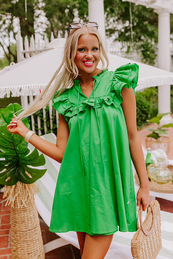 Pretty Chic Ruffle Mini Dress in Kelly Green