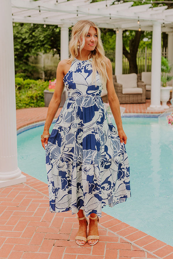 Tropical Bliss Maxi Dress S / blue Tropical Bliss Maxi Dress S / blue