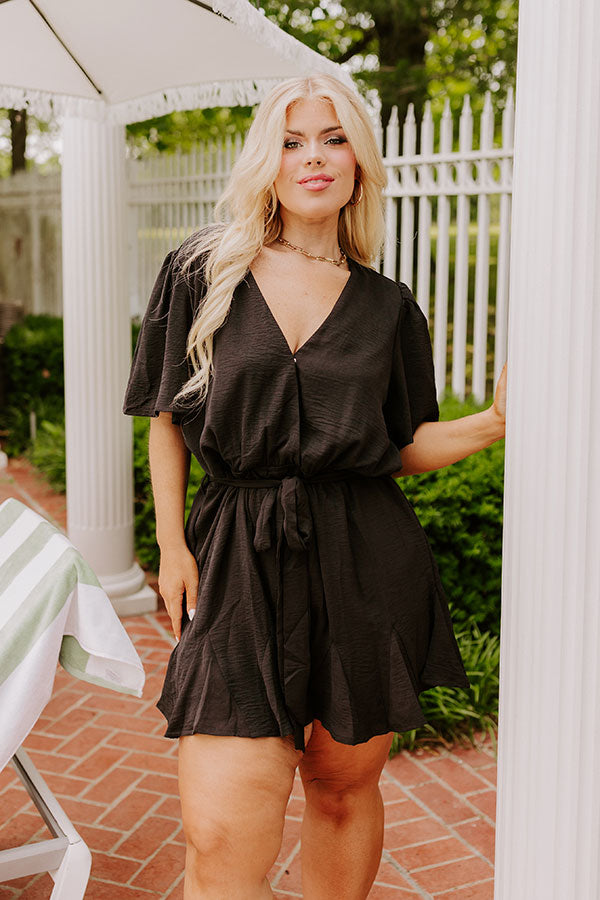 Flirty And Sweet Romper in Black Curves