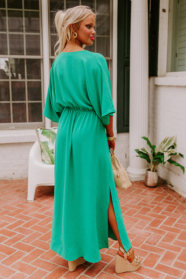 Tulum Vacay Maxi Dress in Green
