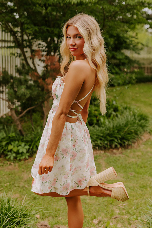 Romantic Fairytale Floral Mini Dress M / ivory Romantic Fairytale Floral Mini Dress M / ivory