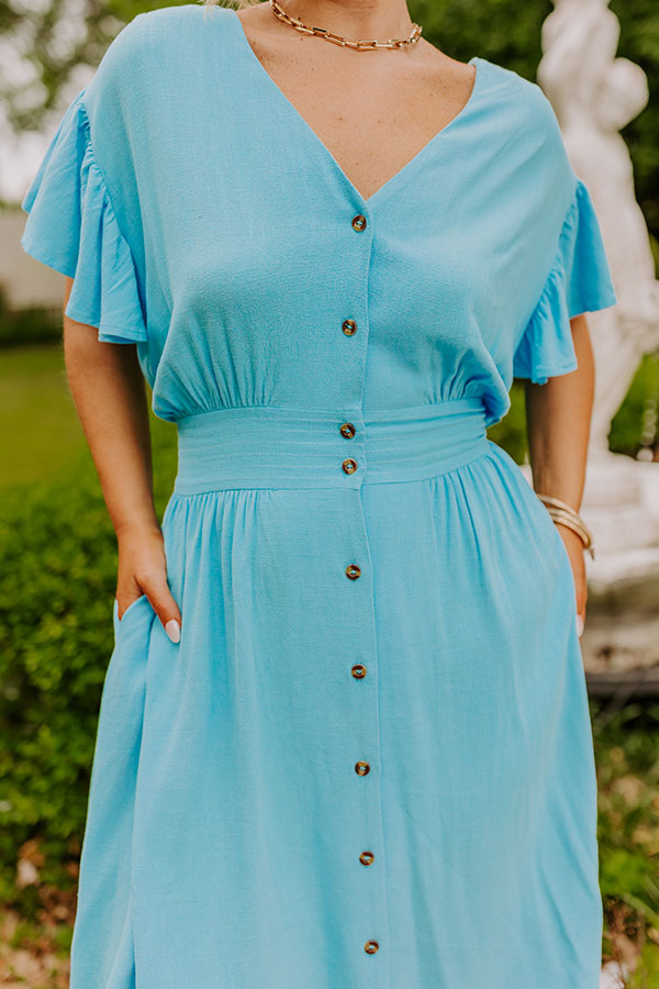 Farmer's Market Ready Linen-Blend Mini Dress XL / sky blue Farmer's Market Ready Linen-Blend Mini Dress XL / sky blue