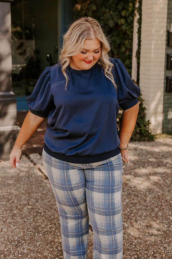 Central Park Stroll Shift Top in Navy Curves