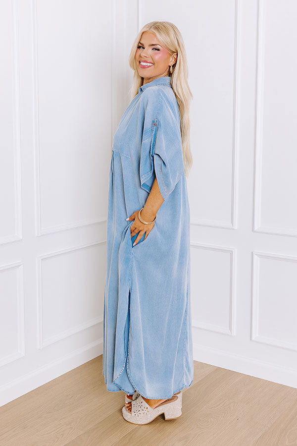 NYC Ready Chambray Maxi Dress Curves NYC Ready Chambray Maxi Dress Curves