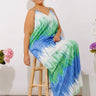 Vacay Mindset Satin Maxi Dress in Ocean Blue Curves Image - 1