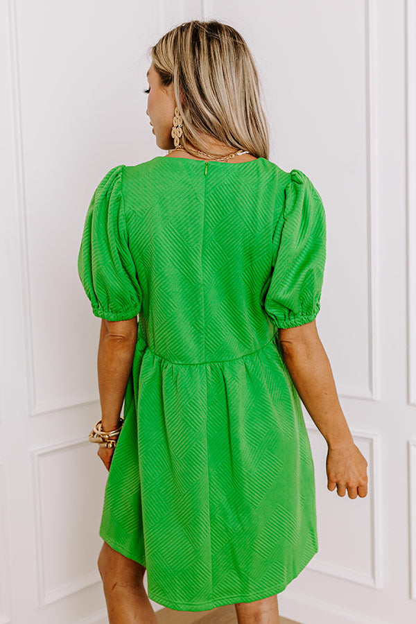Sweet Gesture Babydoll Mini Dress in Green S / Green Sweet Gesture Babydoll Mini Dress in Green S / Green