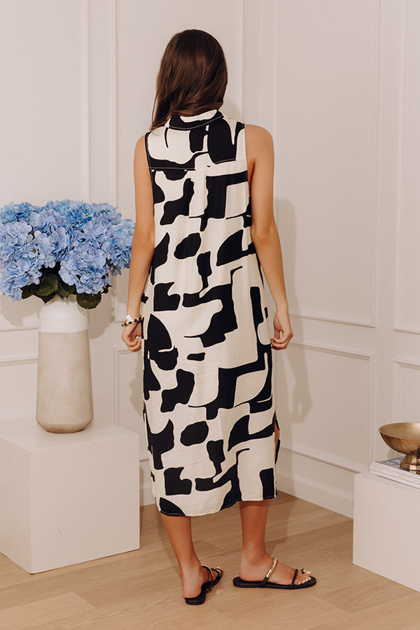 Art Gallery Meet Up Button Down Midi Image - 3