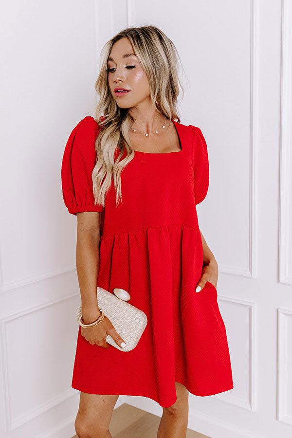 Sweet Gesture Babydoll Mini Dress in Red