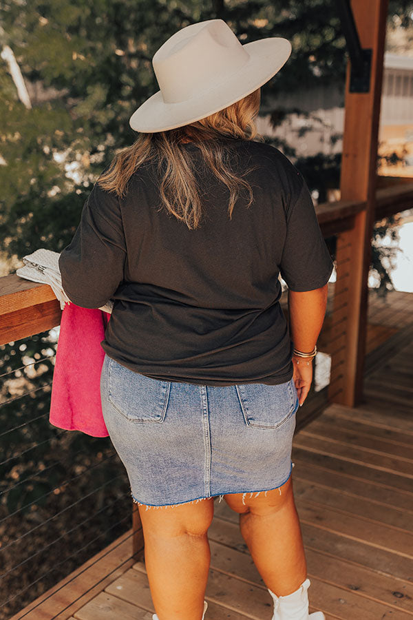 Cowboys and Country Music Distressed Boyfriend Tee Curves