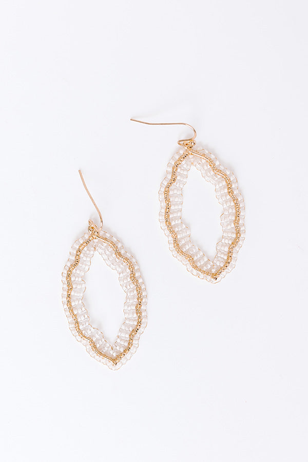 Show Stopper Beaded Earrings in Ivory