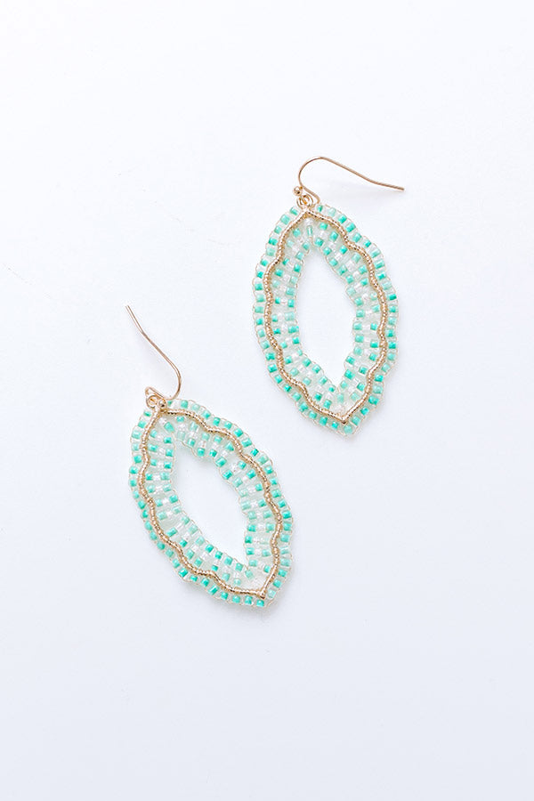 Show Stopper Beaded Earrings in Mint