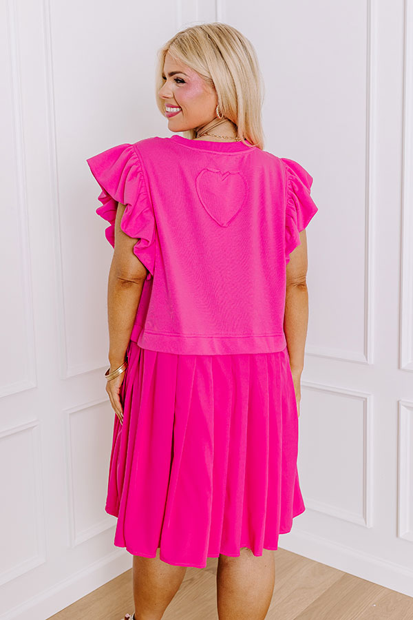 Country Club Meet Up Mini Dress in Hot Pink Curves XL / hot-pink Country Club Meet Up Mini Dress in Hot Pink Curves XL / hot-pink
