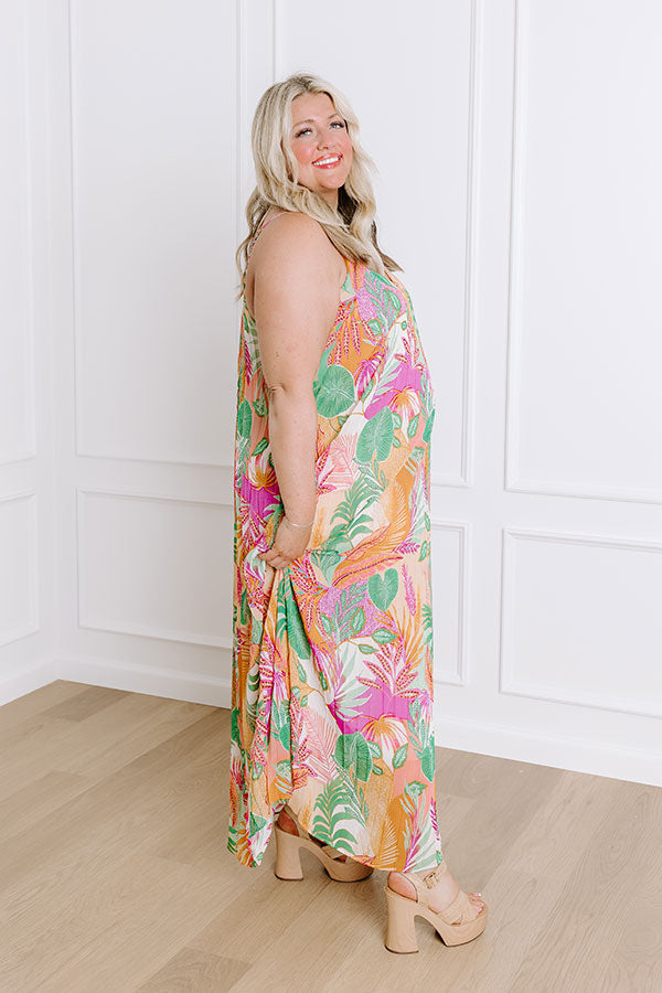 tropical chiffon maxi dress Soft Surroundings Women's Sz. S Tropical Sleeveless Chiffon Maxi Dress