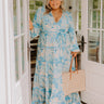 Chateau Chic Tiered Maxi Dress in Sky Blue Curves Image - 1